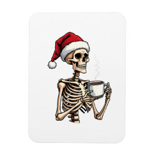 Magnet Flexible Éffrayant Halloween Sipping Café Noël Père Noël