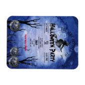 Magnet Flexible Éffrayant Lune Sorcière Citrouilles Graveyard noir (Horizontal)