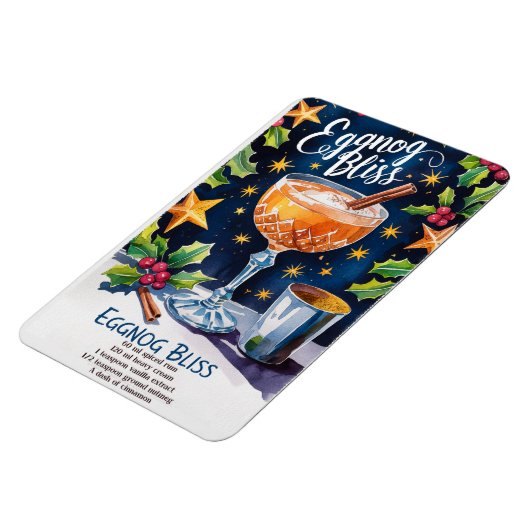 Magnet Flexible Eggnog Bliss Holiday Cocktail Recette (Côté Gauche)