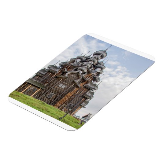 Magnet Flexible Eglise en bois orné, Russie (Côté Gauche)