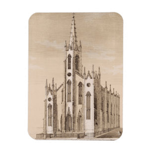 Magnet Flexible Église Saint-Nicolas de New York croquis vintage