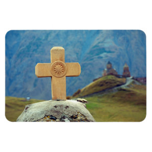 Magnet Flexible Église Sainte-Trinité Stepantsminda Kazbegi Géorgi