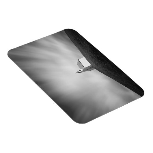 Magnet Flexible Eglise sur une colline en noir et blanc (Côté Droit)