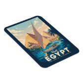 Magnet Flexible Egypt Pyramid Illustration Travel Art Vintage (Côté Droit)