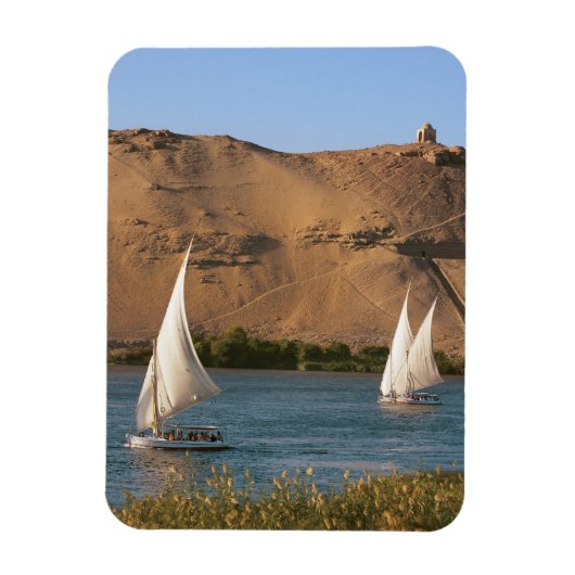 Magnet Flexible Egypte, Assouan, Nil River, Felucca voiliers, (Vertical)