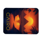 Magnet Flexible Égypte Coucher de soleil : Pyramides et rivière du (Horizontal)