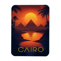 Égypte Coucher de soleil : Pyramides et rivière du