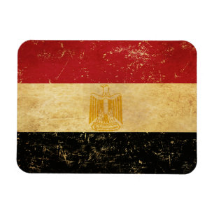 Magnet Flexible Égypte Drapeau Vintage Grunge Design