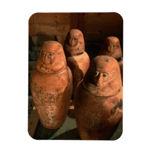 Magnet Flexible Egypte, jarres canopes de la 26e dynastie trouvées