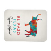 Magnet Flexible El Paso Texas Colorful Longhorn (Horizontal)