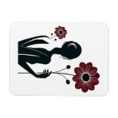 Magnet Flexible Élégance Ethérée - Femme & Fleurs (Horizontal)