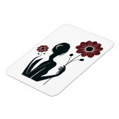 Magnet Flexible Élégance Ethérée - Femme & Fleurs (Côté Gauche)