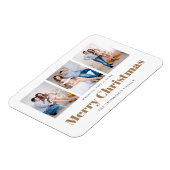 Magnet Flexible Elégant 3 Photos Famille Joyeux Noël (Côté Gauche)