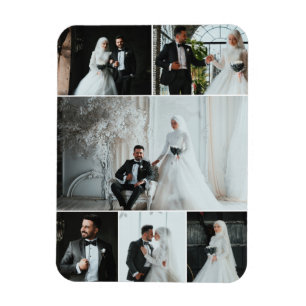 Magnet Flexible Elegant 6 Mariage photo Collage Keepsaké