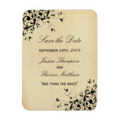 Magnet Flexible Élégant Antique Frottes Mariage Enregistrer La Dat (Vertical)