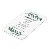 Magnet Flexible Elégant Aquarelle Vert Feuilles Enregistrer La Dat (Côté Gauche)