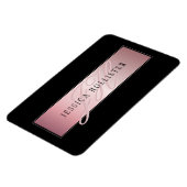 Magnet Flexible Elégant Blush Faux Rose Gold | Nom et initiales (Côté Gauche)