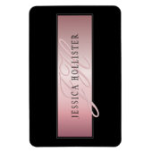 Magnet Flexible Elégant Blush Faux Rose Gold | Nom et initiales (Vertical)