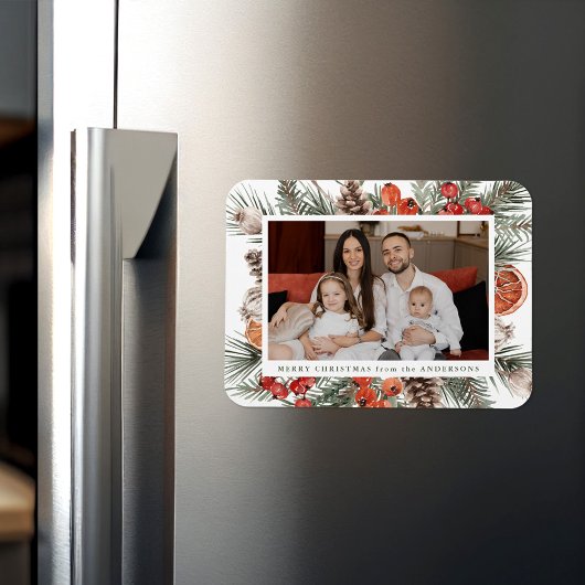 Magnet Flexible Elegant Botanical Citrus Holiday Photo