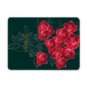 Magnet Flexible Elegant Botanical Rose Folded Greeting Card (Horizontal)