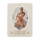 Magnet Flexible Elégant cadre ovale Joyeux Noël Photo (Vertical)