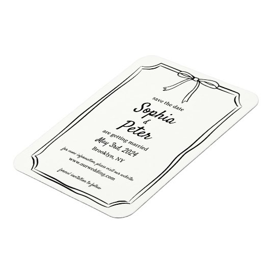 Magnet Flexible Elegant Chic Bow Mariage intemporel Enregistrer la (Côté Gauche)