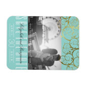 Magnet Flexible Élégant Chic Spirales Dorées Enregistrer La Date P (Horizontal)