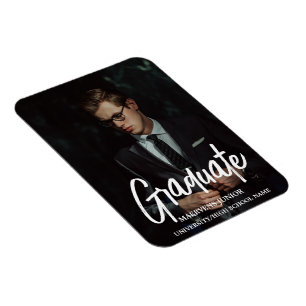 Magnet Flexible Élégant Chic Typography Graduem Party Annonce