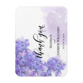 Magnet Flexible Elégant couleur violet Aquarelle Succulents Merci (Vertical)