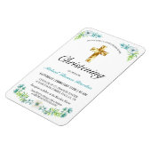 Magnet Flexible Elégant Croix d'or du Bleu Christening garçon (Côté Gauche)