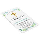 Magnet Flexible Elégant Croix d'or du Bleu Christening garçon (Côté Droit)