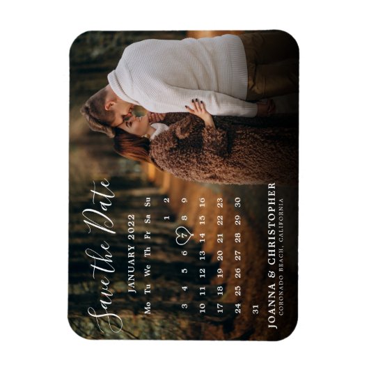 Magnet Flexible Élégant écrit à la main Enregistrer la date annonc (Vertical)