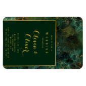 Magnet Flexible Élégant Emerald Green & Gold Parties scintillant A (Horizontal)