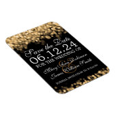 Magnet Flexible Élégant Enregistrer La Date Gold Lights (Côté Droit)