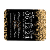 Magnet Flexible Élégant Enregistrer La Date Gold Lights (Horizontal)