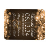 Magnet Flexible Élégant Enregistrer La Date Sparkling Lights Or (Horizontal)