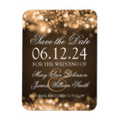 Magnet Flexible Élégant Enregistrer La Date Sparkling Lights Or (Vertical)