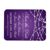 Magnet Flexible Élégant Enregistrer La Date Sparkling String Purpl (Horizontal)