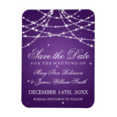 Magnet Flexible Élégant Enregistrer La Date Sparkling String Purpl (Vertical)