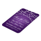 Magnet Flexible Élégant Enregistrer La Date Sparkling String Purpl (Côté Gauche)
