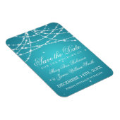 Magnet Flexible Élégant Enregistrer La Date Sparkling String Turqu (Côté Droit)