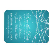 Magnet Flexible Élégant Enregistrer La Date Sparkling String Turqu (Horizontal)