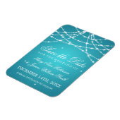 Magnet Flexible Élégant Enregistrer La Date Sparkling String Turqu (Côté Gauche)