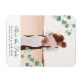 Magnet Flexible Elégant Eucalyptus Vert Économisez La Date Mariage (Horizontal)