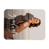 Magnet Flexible Élégant Faire-part de Grad Photo Script Grad (Horizontal)