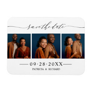 Magnet Flexible Élégant faire-part de mariage à l'écriture manuscr