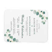Magnet Flexible Elégant Faire-part de mariage de verdure Eucalyptu (Horizontal)