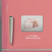 Magnet Flexible Élégant Faire-part de naissance photo de nouveau-n