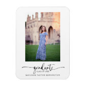 Magnet Flexible Élégant Faire-part photo de graduation de script (Vertical)