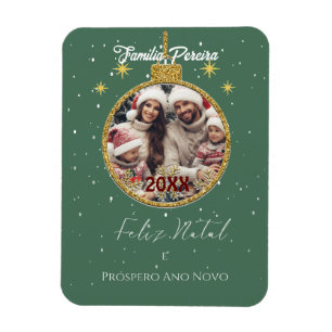 Magnet Flexible Elégant Feliz Natal e Próspero Ano Portugais